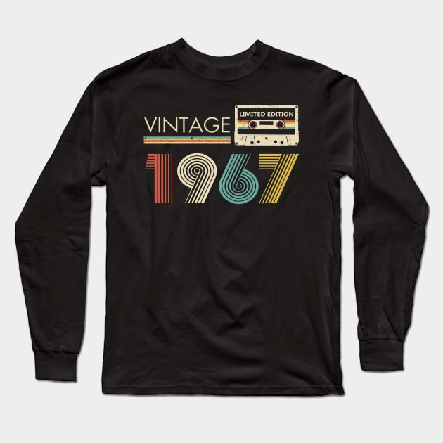 56th Birthday Vintage 1967 Limited Edition Cassette Tape Long Sleeve T-Shirt by Ripke Jesus